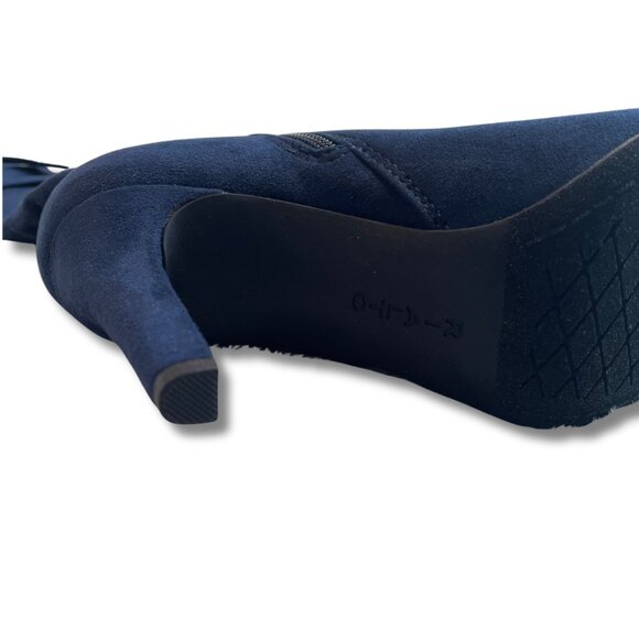 Rialto Cahoon Buckle Stiletto Heel Fall Winter Dress Boot Midnight Dark Blue 6.5 - Picture 3 of 4